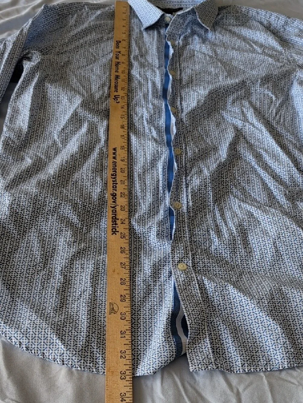 Banana Republic Men’s Blue Geometric Button-Down Shirt Mens XLT
